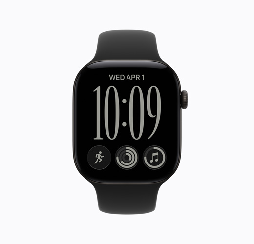 Apple Watch Series 11, Farbe Diamantschwarz, Seitenansicht