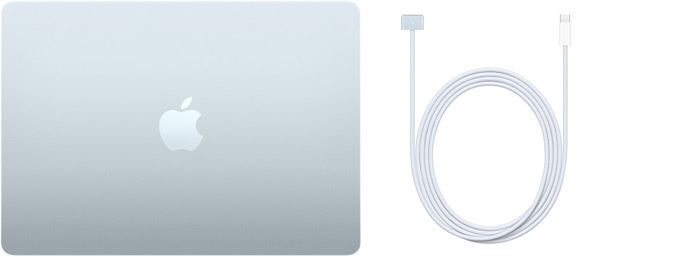 MacBook Air 13 ιντσών και καλώδιο USB‑C σε MagSafe 3