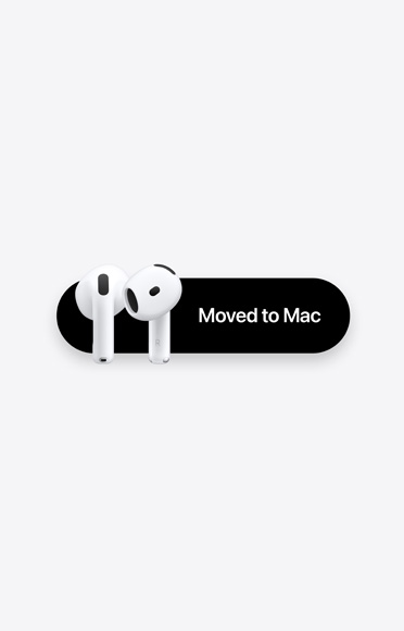 AirPods 4, ühendatud Maciga
