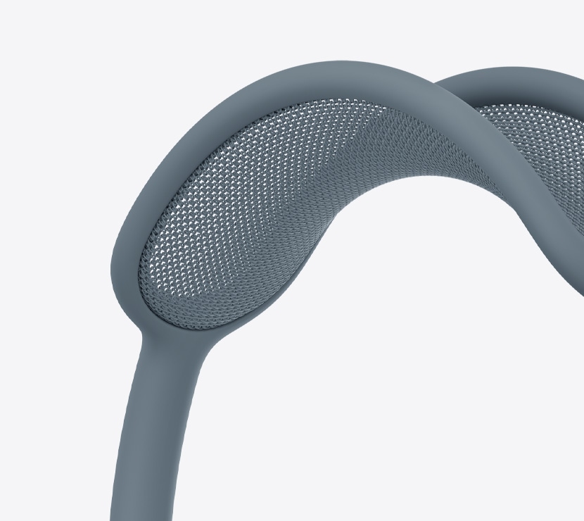 Ausinės „AirPods Max 2“, mėlynos spalvos, tinklinio lankelio detalė