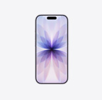 Vista frontal do iPhone 17 lavanda, Dynamic Island centrada em cima