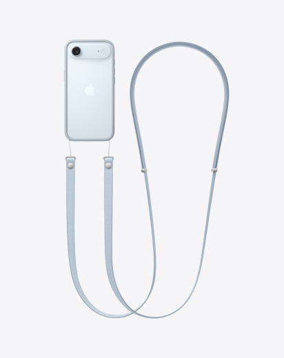 iPhone Air, tagakülg, helehall Bumper koos küljes oleva Crossbody rihmaga