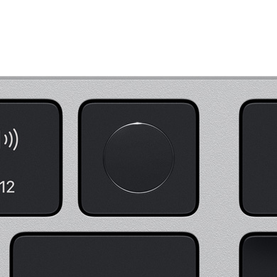 Lähivaade Magic Keyboardi Touch ID andurist