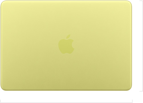 13" MacBook Neo Gehäuse, zugeklappt, Apple Logo in der Mitte
